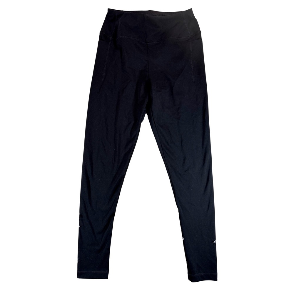 T by Talbots Womens Black High Waisted Athletic Leggings with Pockets Small‎